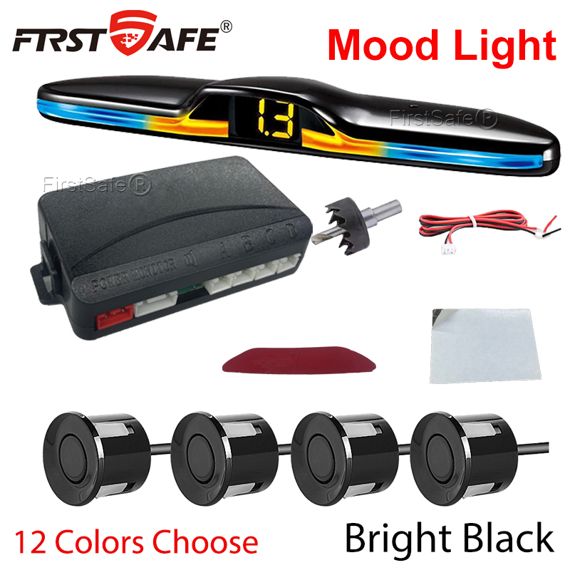 FirstSafe Factory 新しいムードライト LED パーキングセンサーシステム 逆転レーダーシステム バックライト Parktronic