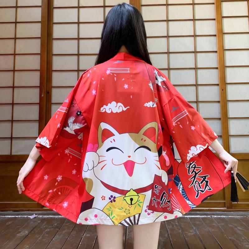 2021 日本の着物女性浴衣アジア服着物サムライカーディガンシャツアニメ着物ストリート浴衣女性羽織 FF3257