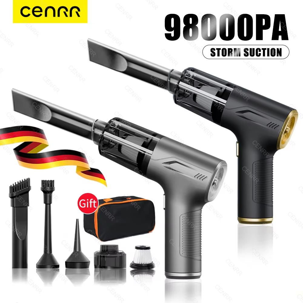 CENRR 98000PA ミニワイヤレス車の掃除機コードレス強力な車のクリーナーハンドヘルドポータブル掃除機洗浄機