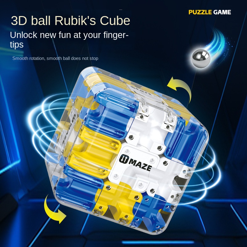 3D 迷路マジック キューブ パズルおもちゃ迷宮ローリング ボール マジック キューブ リリース ストレス自閉症不安大人の子供救済抗ストレスおもちゃ