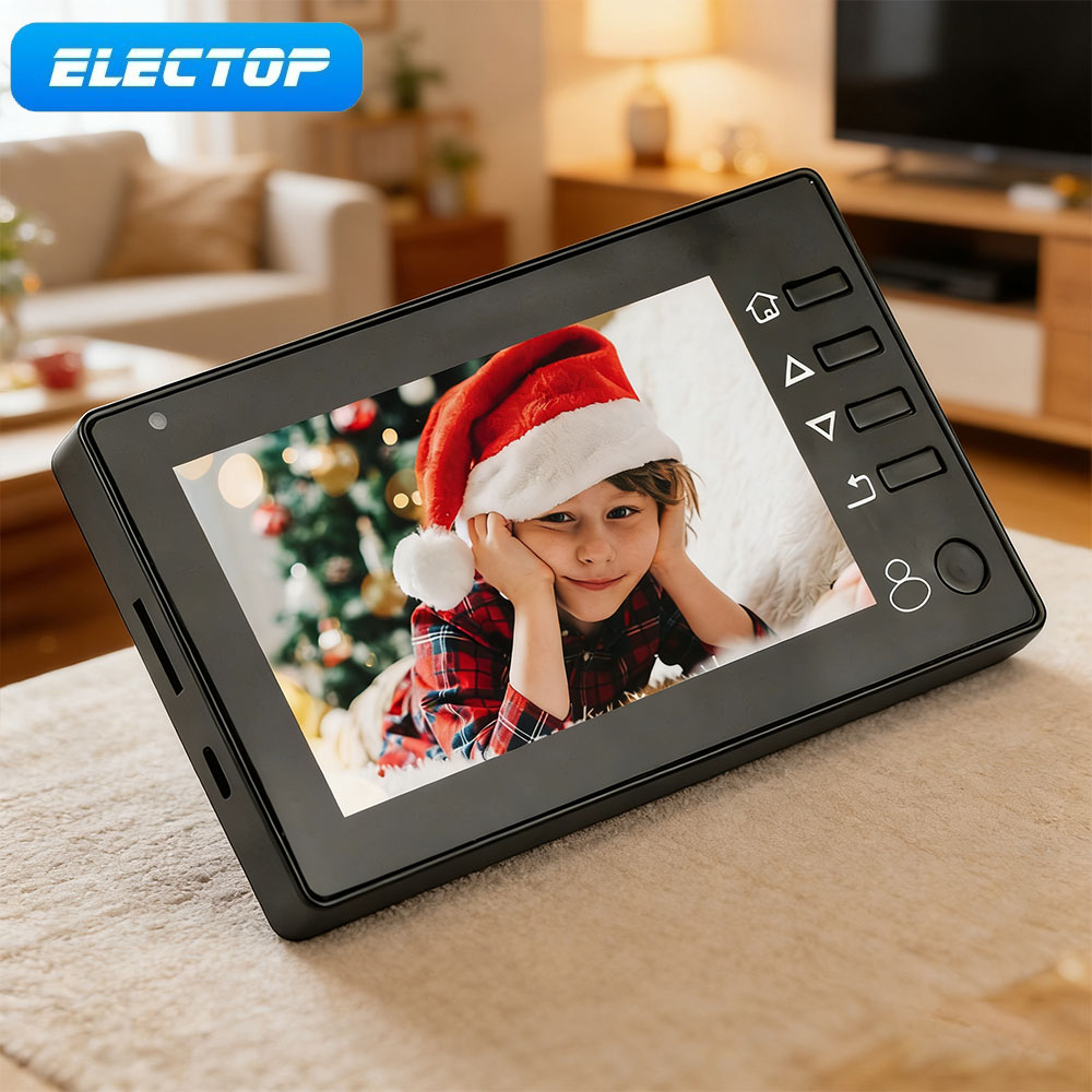 Electop 1MP モニターカメラ 120° 広角ドアベルカメラ PIR モーション検出赤外線ドアベルのぞき穴
