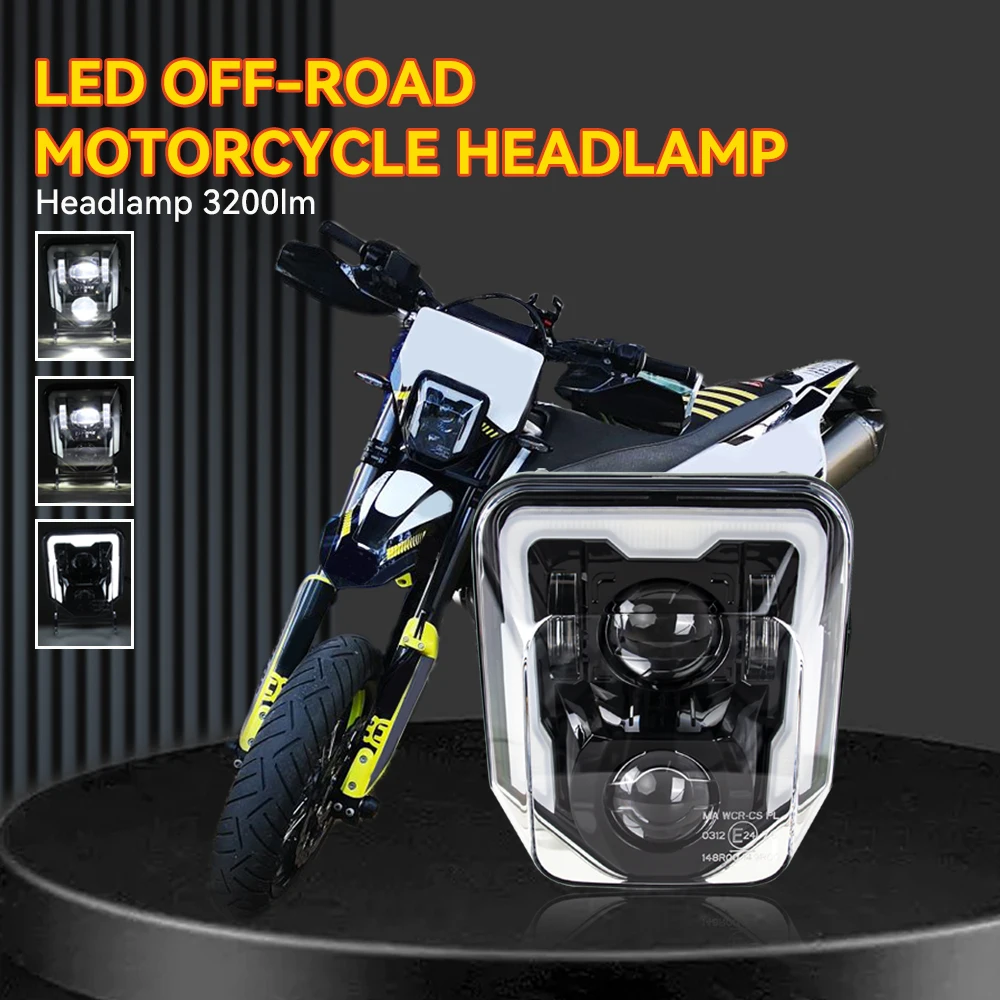 ハスクバーナ用ヘッドライト FE 350 TE 250 TC FC 450 701 MX エンデューロヘッドライト Led 2014 から 2023 12V 78 ワットカフェレーサーダートバイクドロップ船
