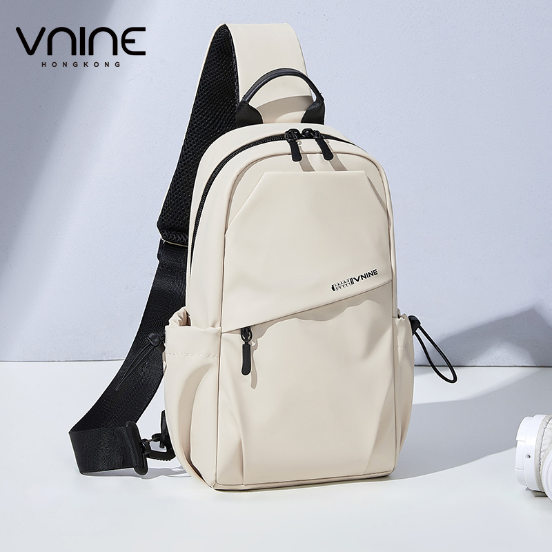 V.NINE チェストバッグクロスボディ女性ユニセックスショルダーバックパックナイロン防水クロスボディスリングバッグ男性マルチポケットカップルバッグ新