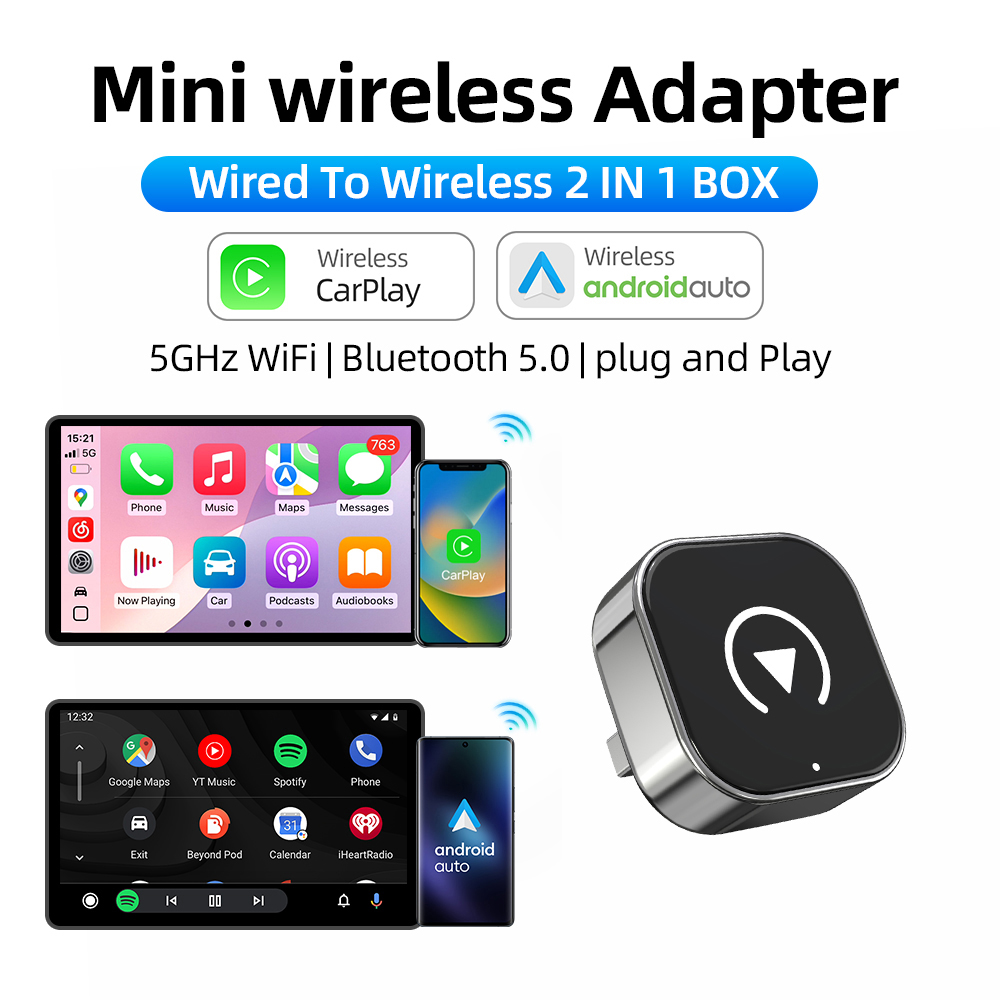 ワイヤレス Android 自動 Carplay ボックス/アダプター USB ドングル変換有線からワイヤレス自動接続工場有線 CarPlay 車 2IN1