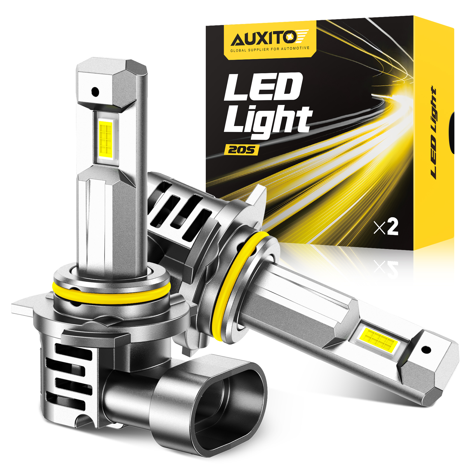 AUXITO 2 個 9012 HIR2 LED ヘッドライト電球 CANBUS ターボ H11 H8 9005 HB3 9006 ハイビームディップランプトヨタカローラシボレー用