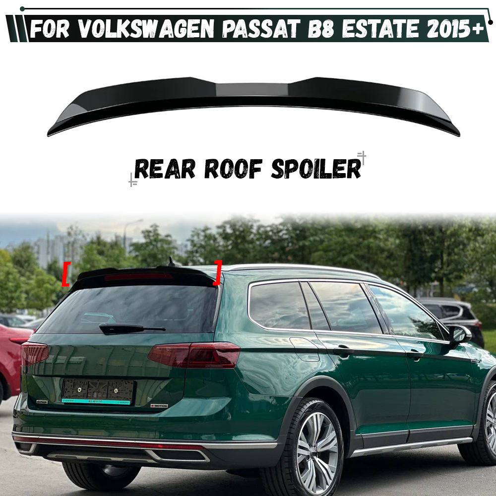 For Volkswagen VW Passat B8 Estate 2015 + Rear Trunk Spoiler Wing Rear Spoiler Cap Rear Trunk Lip Extension