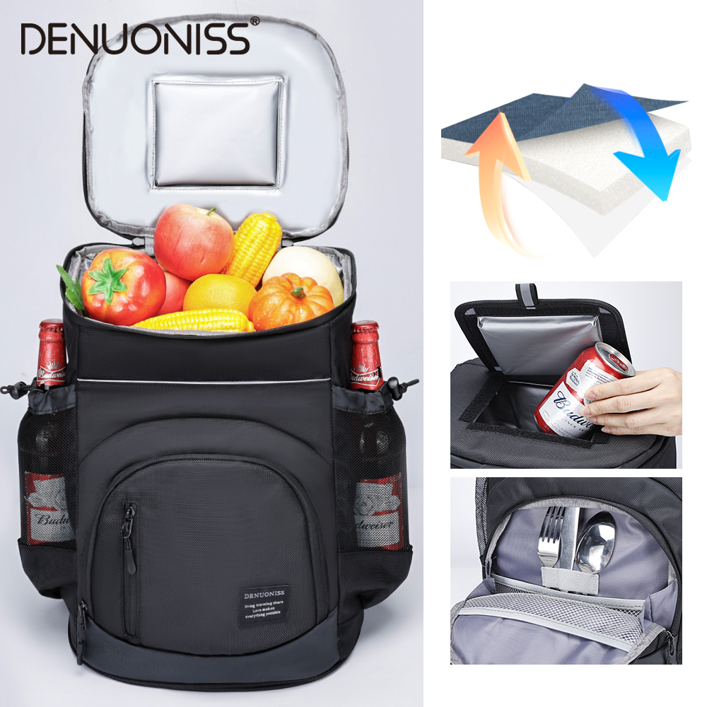 DENUONISS 33L サーマルクーラーバックパックドリンクビーチカーニバル断熱バックパックバッグ防水屋外クーラーバッグカスタマイズ