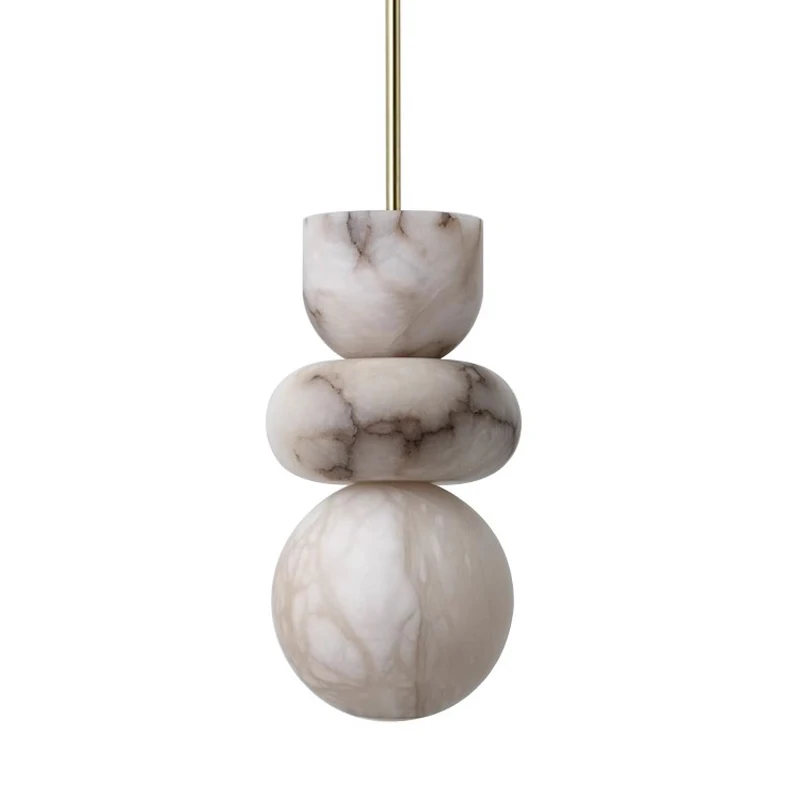 Modern Natural Marble Art LED Hanging Lamps Ceiling Chandelier Lighting Lustre Suspension Luminaire Lampen For Dinning Room
