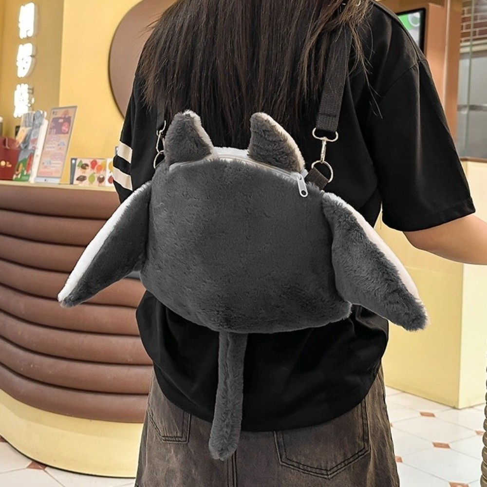 かわいいマンタバックパックかわいい大容量ハンドバッグソフトふわふわクロスボディバッグ女の子女性のための
