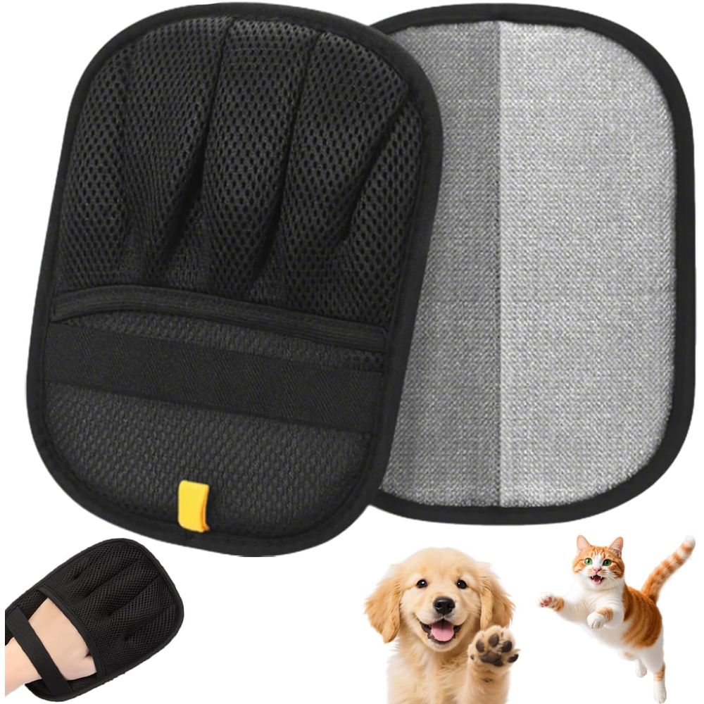 再利用可能なペットの毛取り手袋 - 家具、カーペット、衣類の糸くずローラーの代替品 - 犬と猫用の洗えるブラシ