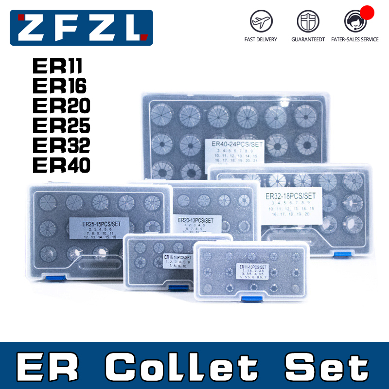 1 セット ER11 ER16 ER20 ER25 ER32 ER40 スプリングコレット AA 高精度 0.005 ミリメートル CNC フライスツールホルダー彫刻機旋盤