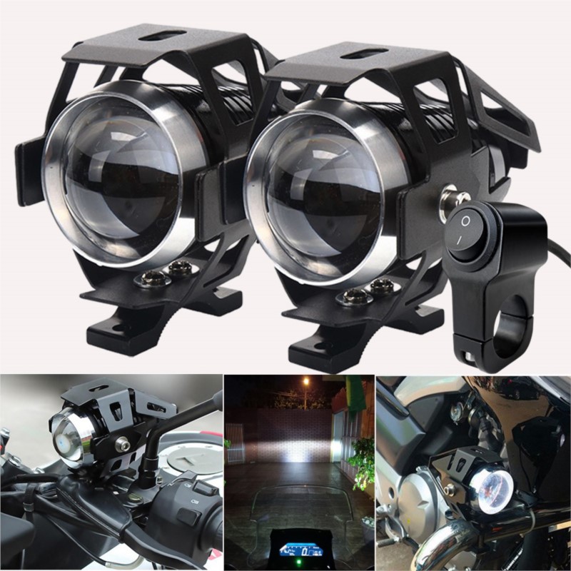 補助 Led ヘッドライトオートバイフォグランプランプ 12V 高/低/ストロボビーム長距離追加のピットバイク LED スポットライト