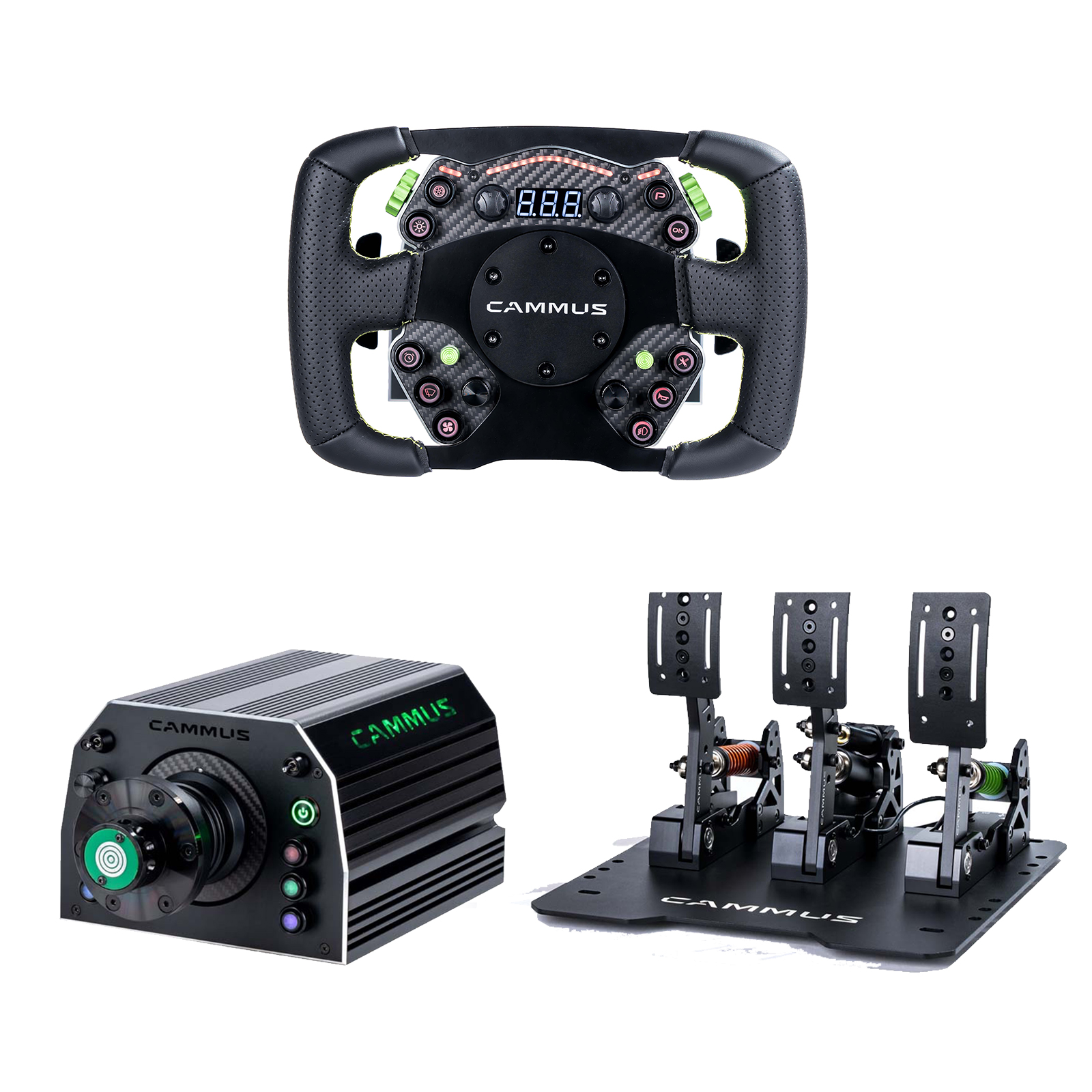 CAMMUS PC ゲーム シミュレーター アクセサリー Sim Driving Force レーシング ホイール GT ステアリング ホイールとペダル