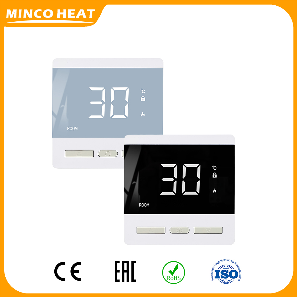 Minco Heat 新しいマニュアルキーモード MK02 LED 床暖房サーモスタット 220V 25A 電気床暖房温度コントローラー用