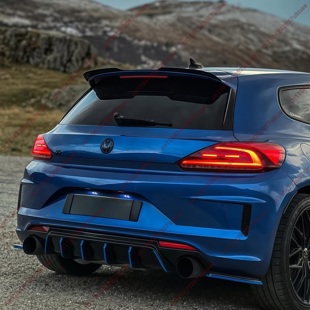 Gloss Black For Volkswagen Scirocco R MK3.5 2014 2015 2016 2017 Facelift Rear Roof Spoiler Top Tail Wing Splitter BodyKit Tuning