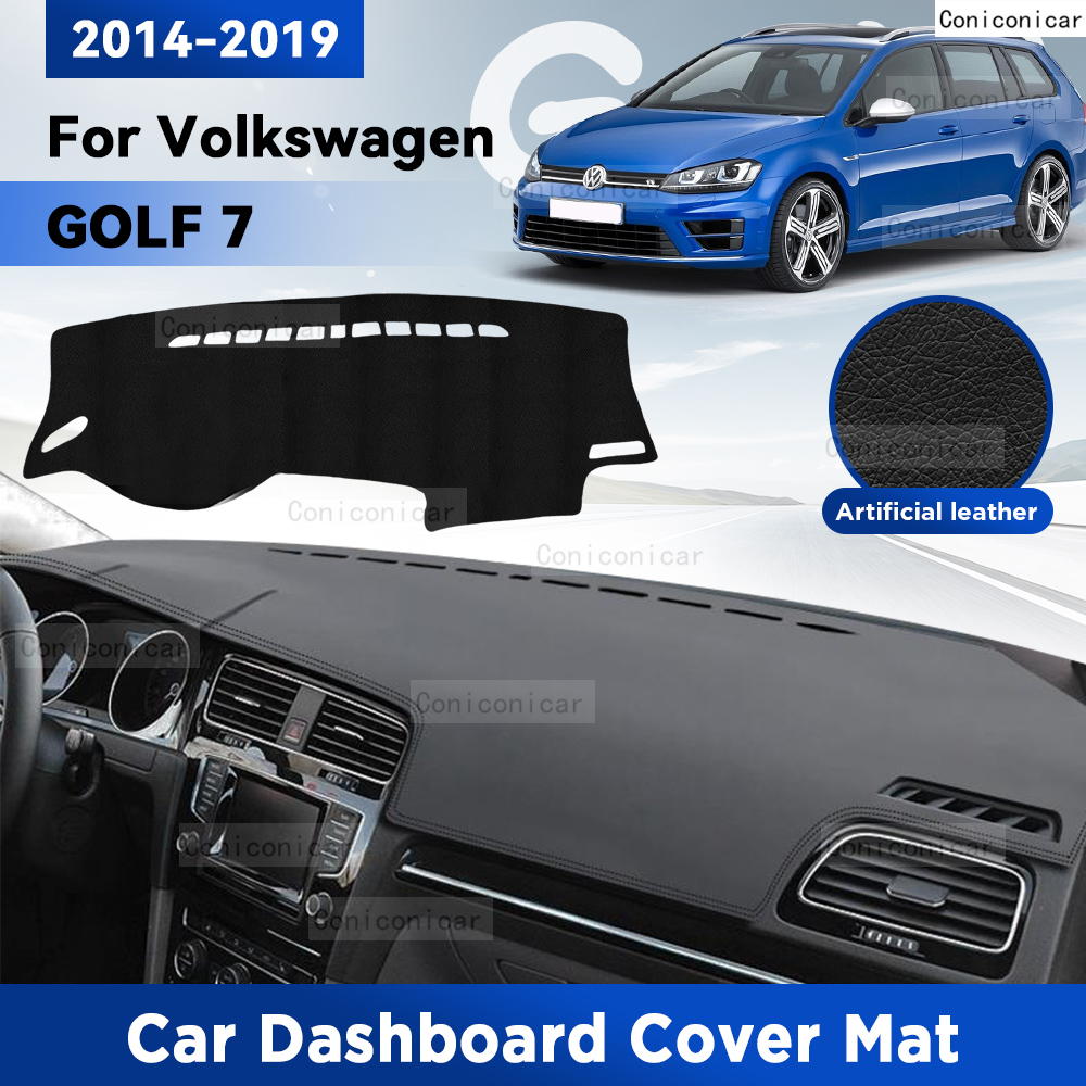 フォルクスワーゲンゴルフ MK7 2014-2019 車のダッシュボードカバーサンシェード回避ライトマット人工皮革抗 UV カーペットアクセサリー