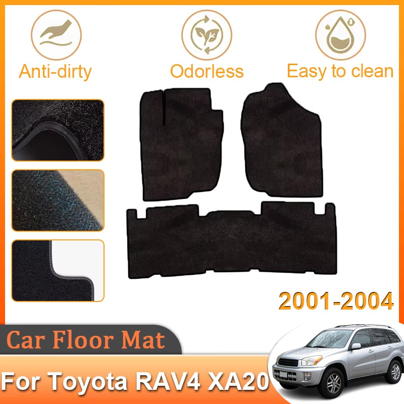 トヨタ RAV4 XA20 5 ドア 2001 2002 2003 2004 車のフロアマットラグパネルカーペットケープカバーフットパッドオートインテリアアクセサリー