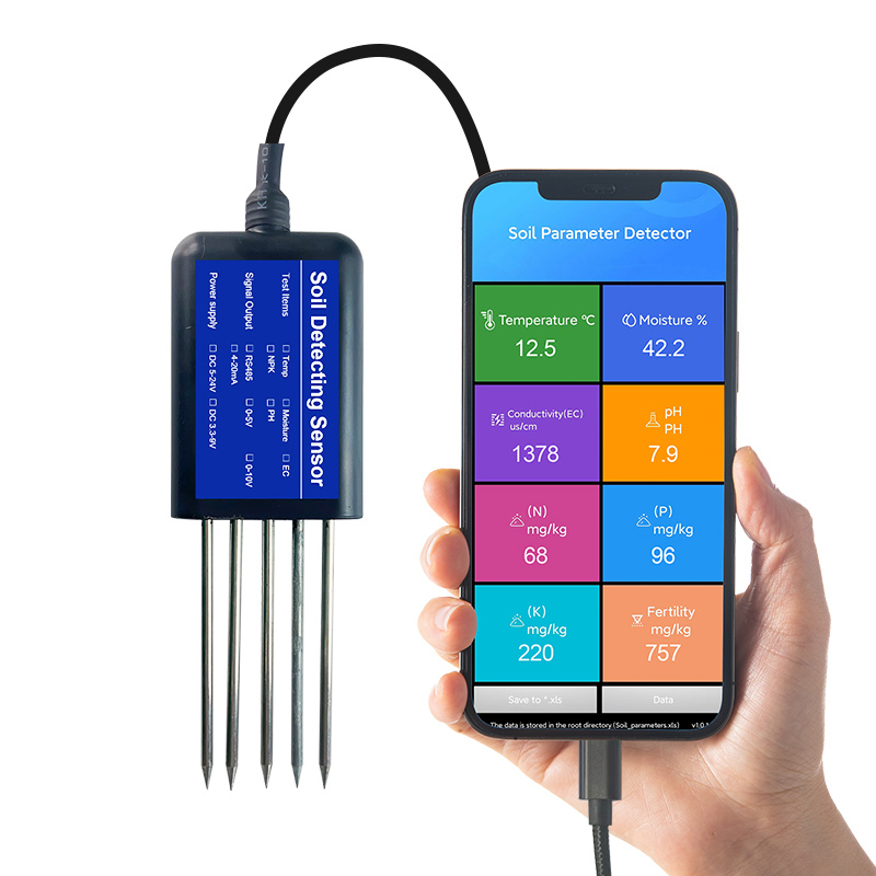 Gemho Factory ポータブル USB Type-C 8 In1 土壌センサー 無料 Android アプリ データ読み取り 水分土壌 NPK メーターセンサー