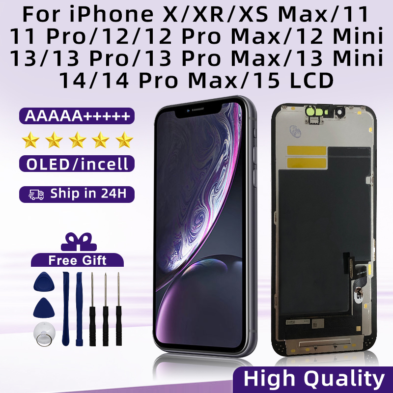 選択 OLED iPhone X XR XS 最大 11 11 プロ 12Pro 12 Lcd 表示画面デジタイザ iPhone 12 ミニ 13 14 プロマックス 15 Incell
