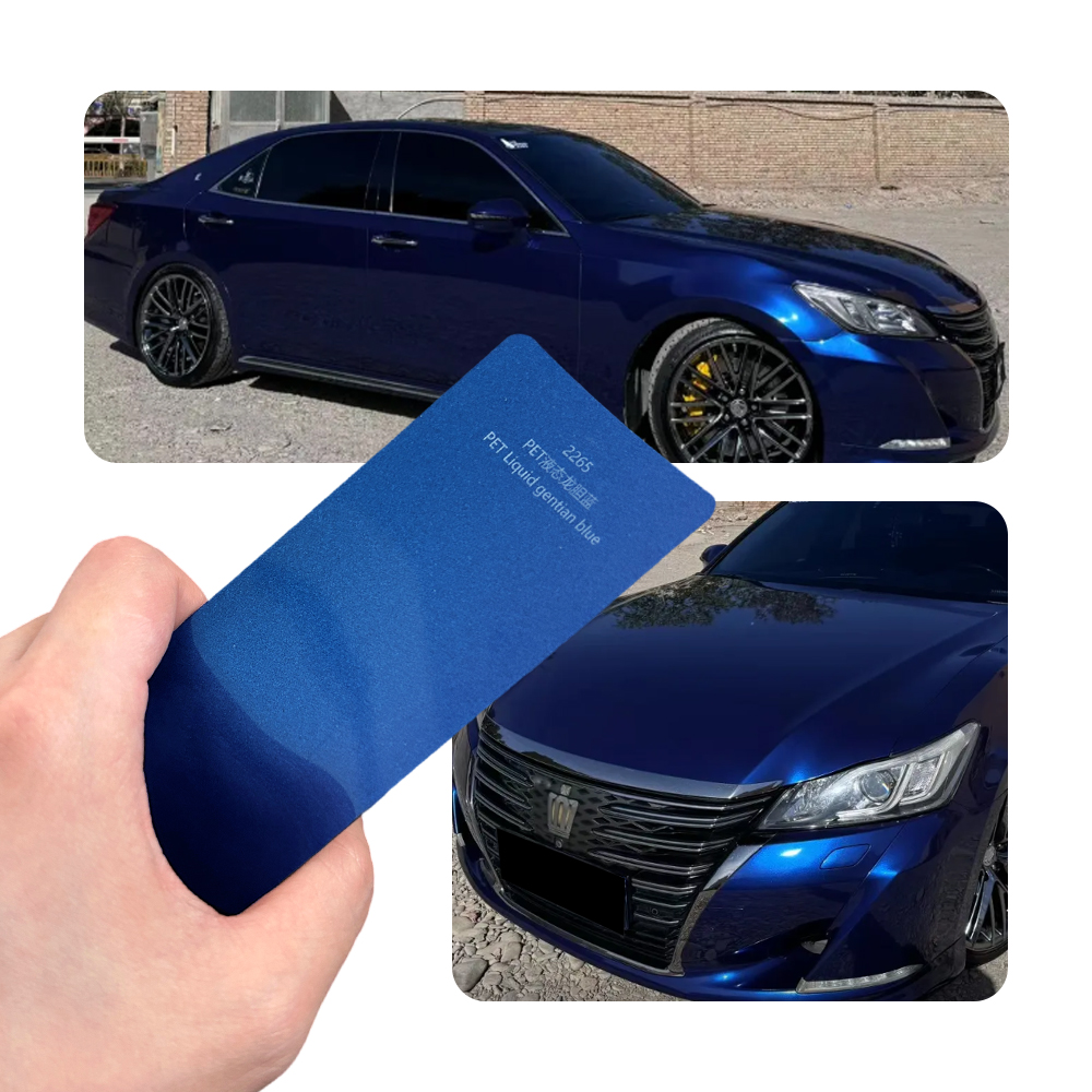 ペットリンドウブルーフルカーラップビニール PVC PET 車体ステッカー変色フィルムロールペイント保護 1.52X18M