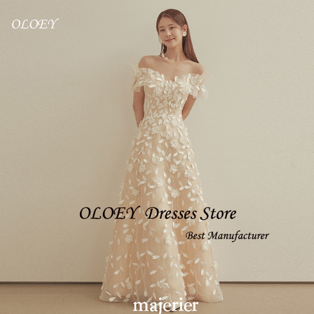 OLOEY Exquisite Lace Wedding Party Dress Sweetheart Korea Photo Shoot Bridal Reception Gown Customized 웨딩드레스