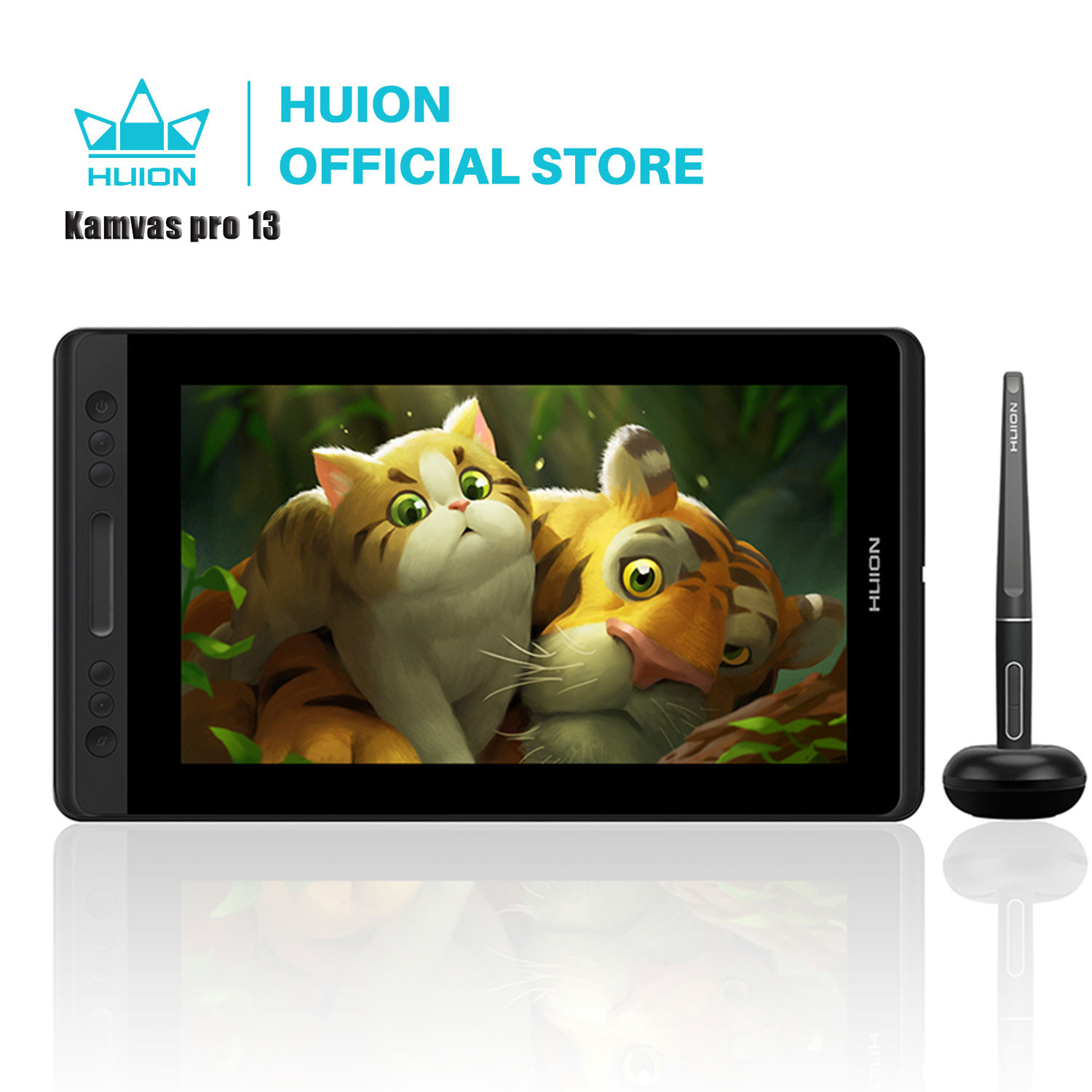 HUION Kamvas Pro 13 GT-133 ペンディスプレイデジタルグラフィックタブレットモニターバッテリーフリー 8192 レベルペン描画モニターチルト機能