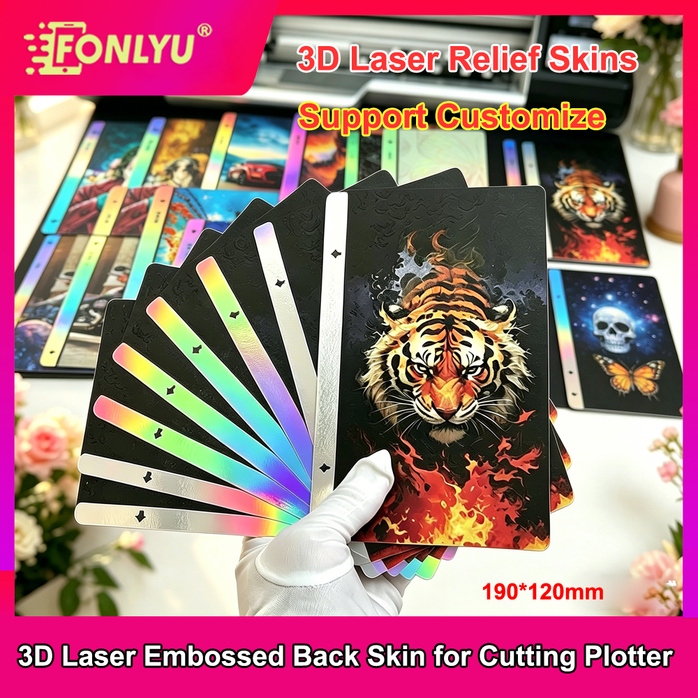 FONLYU レーザー 3D エンボス加工バックスキンステッカー保護フィルム背面装飾シート携帯電話用ハイドロゲルフィルム切断機