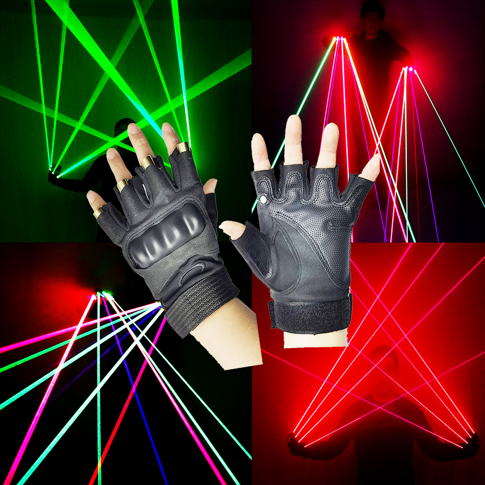 RGB シングルポイントレーザーグローブプロフェッショナル Lazer ミトンレイグローブステージパフォーマンス用緑、赤、青カスタマイズ可能な衣装