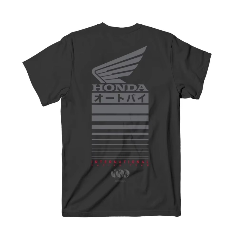レトロモーターサイクルシリーズのレーシングマンTシャツは、ルーズネック半袖ヒップホップトップスホンダノンウィングTシャツが特徴です