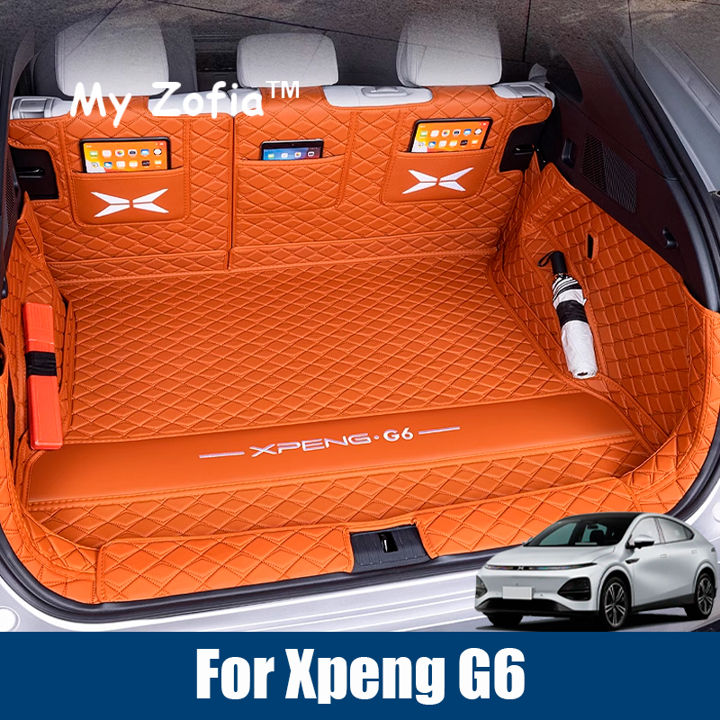 Xpeng G6 2024 2025 2026 車のトランクマットリアトランクライナー貨物保護革マットインテリア修正アクセサリー