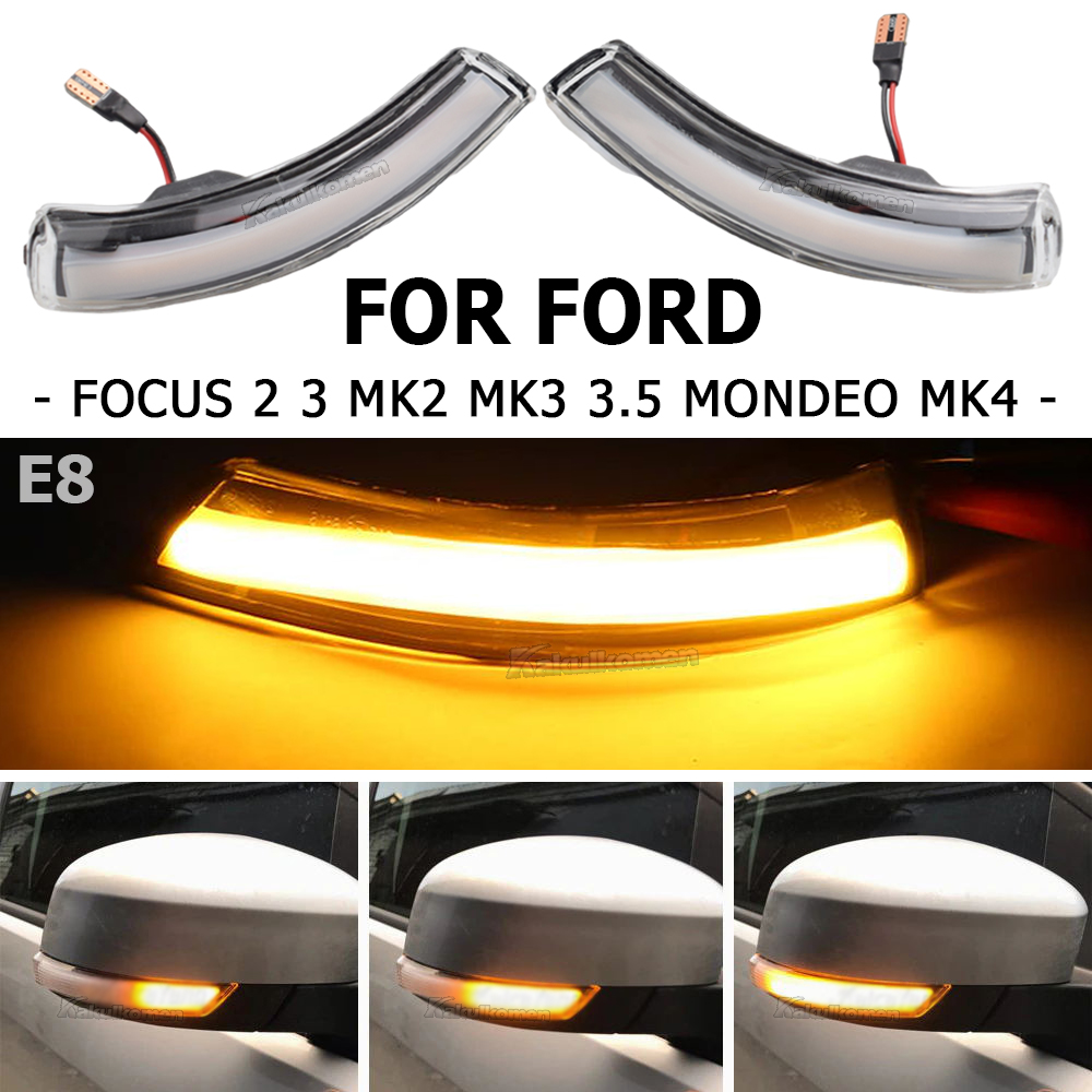 2X フォード Focus2 MK2 フォーカス 3 MK3 3.5 モンデオ MK4 EU ダイナミックターンシグナルライトサイドミラーインジケータシーケンシャルウインカーランプ
