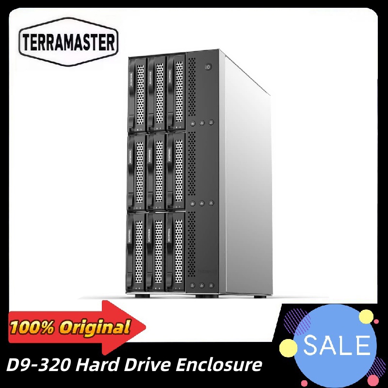 TERRAMASTER D9-320 ハードドライブエンクロージャ 9 ベイ USB 3.2 Gen2 10Gbps Type-C 外付け HDD ストレージ独立電源制御 (ディスクレス)