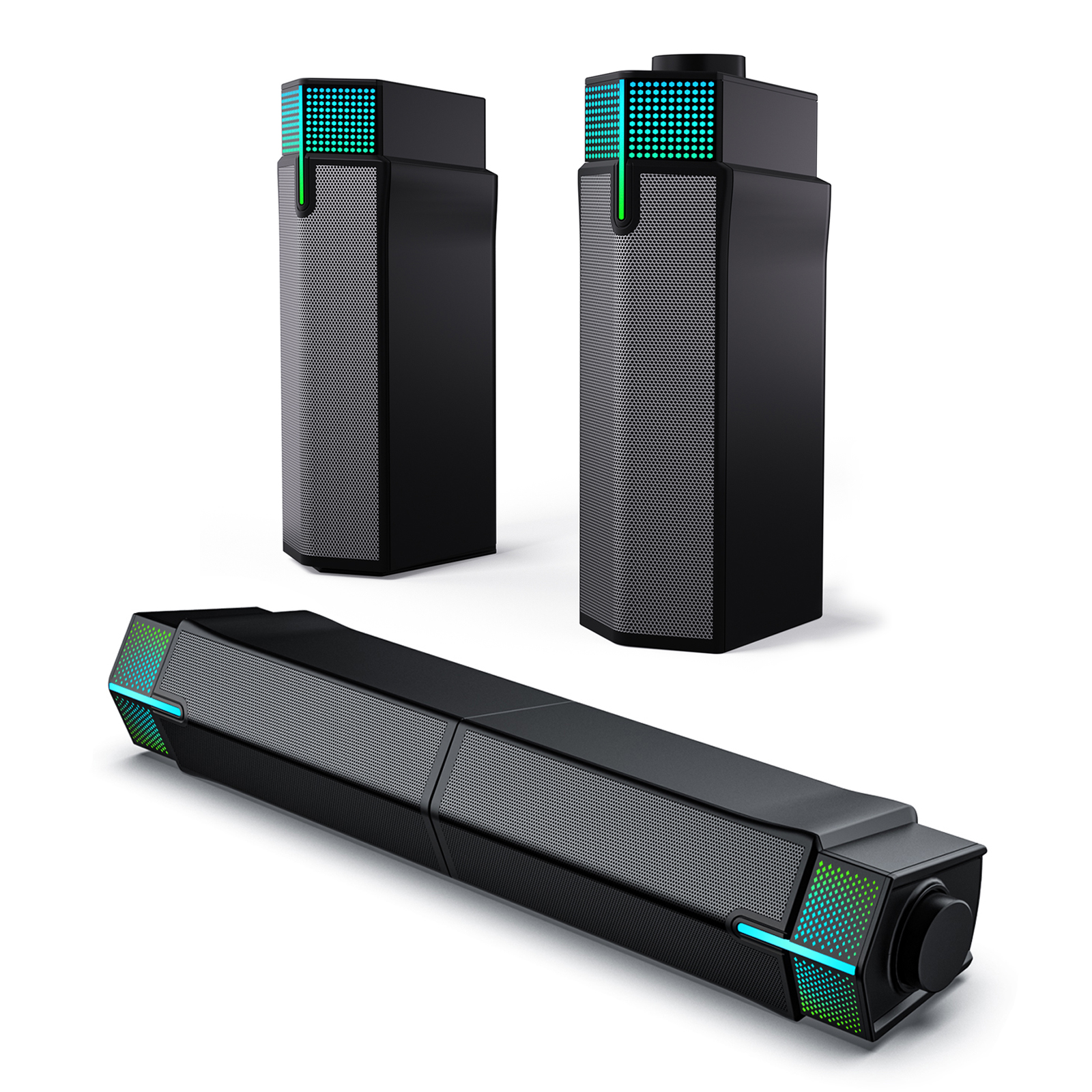 Jeecoo M20 Bluetooth コンピュータ スピーカー PC デスクトップ モニター用、有線 USB 電源、組み合わせ/分離してデスクをカスタマイズ