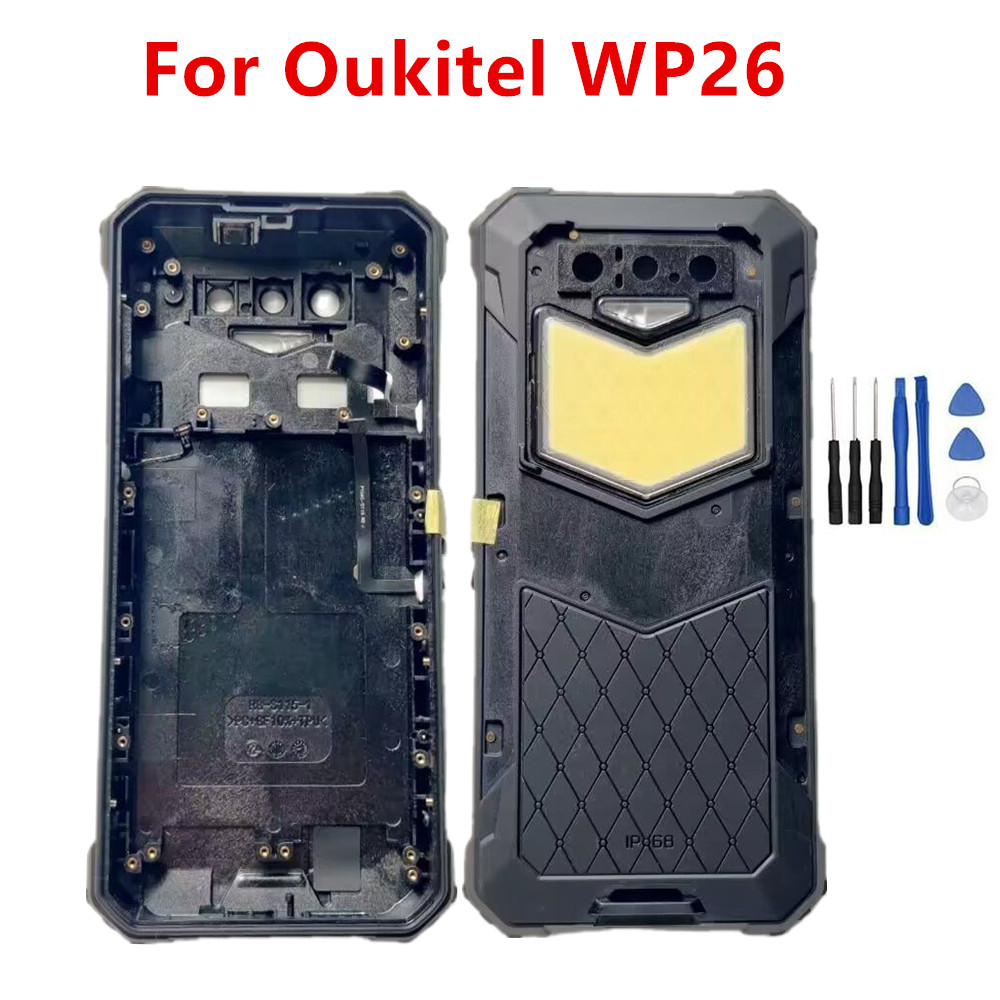 新しい Oukitel WP26 IP68 携帯電話バックバッテリーケースハウジングドア Replacemen 指紋 Senor ボタン Oukitel WP26