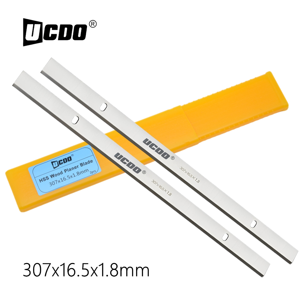 UCDO 2 個 12 "かんなナイフ 307x16.5x1.8mm HSS 厚さかんな刃 Zubr РС-305 木工ツール用