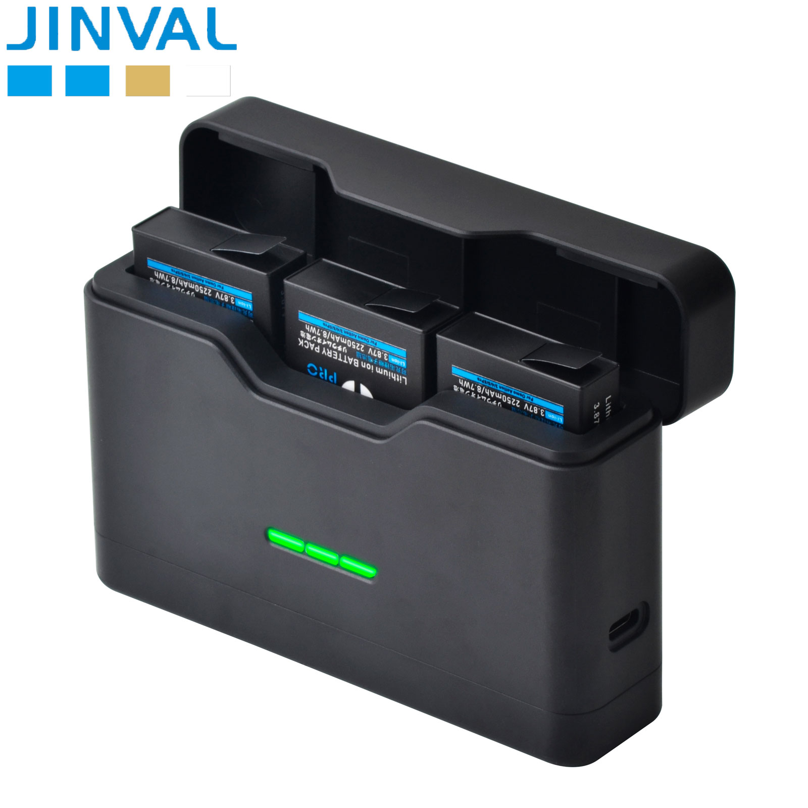 JINVAL DJI Osmo Action 6 バッテリー充電器 2280mAh アクション 5 プロアクション 6 高速トリプル充電ケース DJI Osmo Action5 4 3
