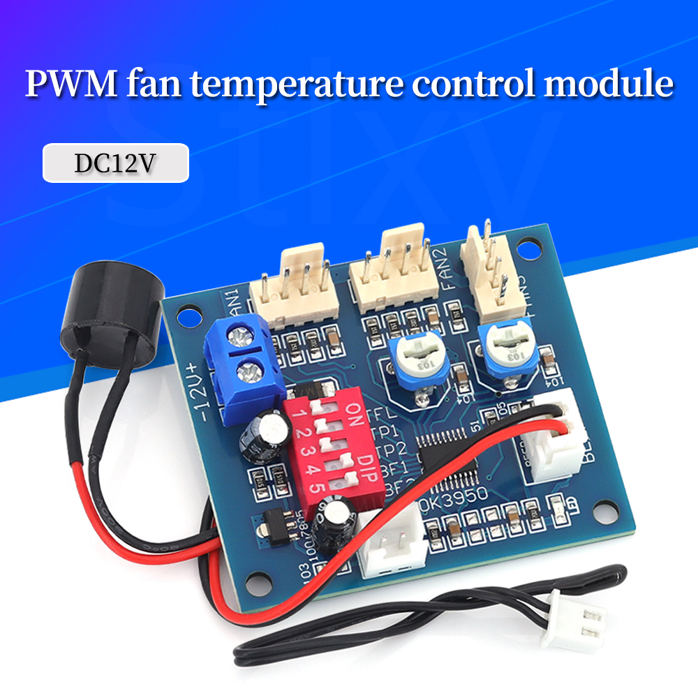 PWM PC CPU ファン温度制御スピードコントローラボードスピードコントローラ温度プローブバズル DC 12V 5A