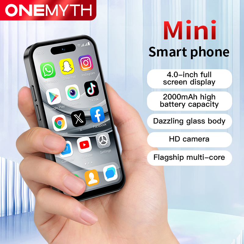 ONEMYTH M17 Pro ミニスマートフォン 4.0 ''スクリーン クアッドコア 2000mAh LTE 4G デュアル SIM Type-C Android 12.0 携帯電話フェイスアンロック