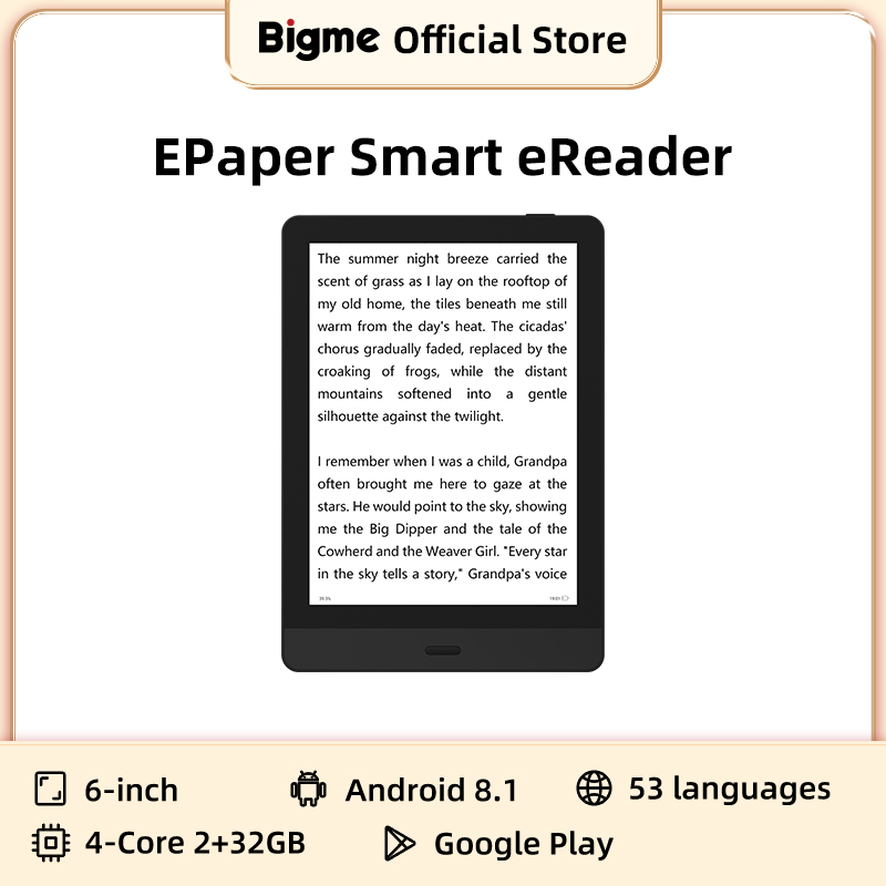 Bigme Read 6 インチ電子ペーパー電子ブックリーダー電子ブックポータブル電子ブック電子リーダー Android オープンシステムサポート Google Play