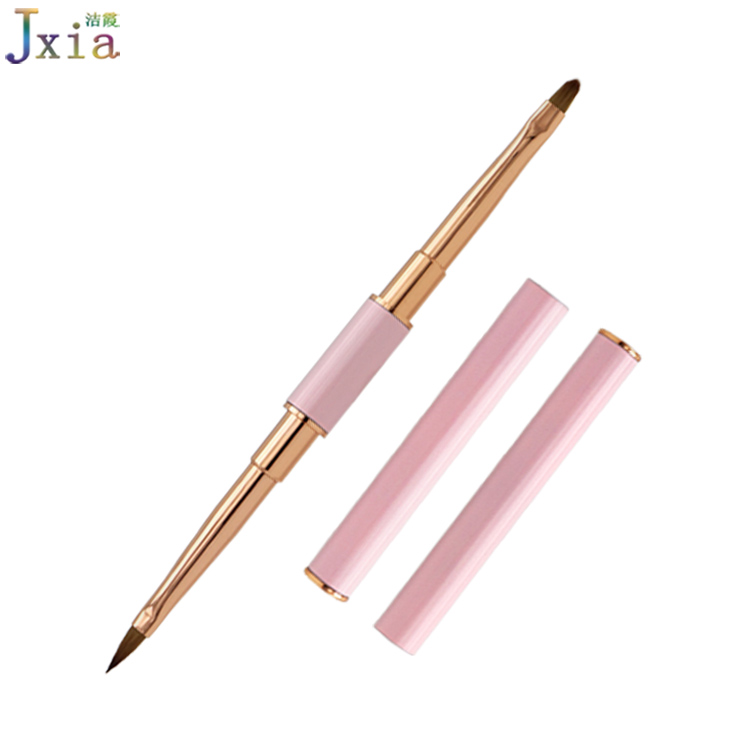 Jiexia ネイル用品ピンクハンドルローズゴールドフェルールネイル 3D アクリル薄型ディテールライナージェル絵画アートブラシ