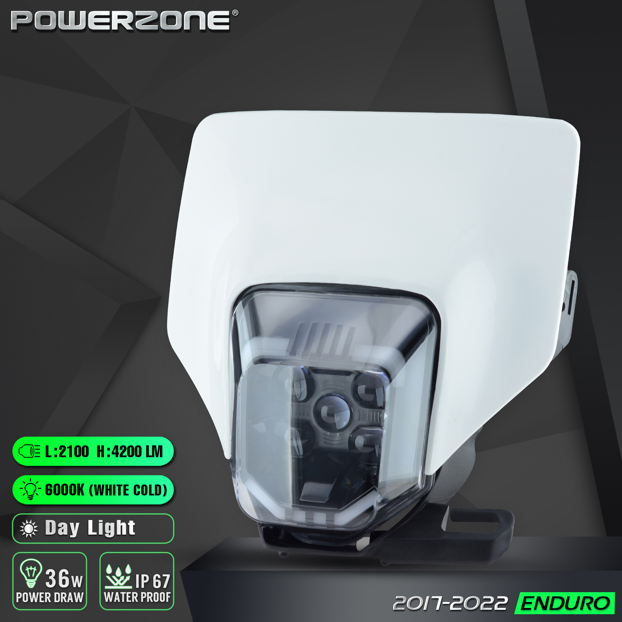 POWERZONE オートバイ新 2021 ヘッドライトヘッドランプヘッドランプライトハスクバーナ FE250 FE350 FE450 2020 2021 2022 LED ヘッドライト