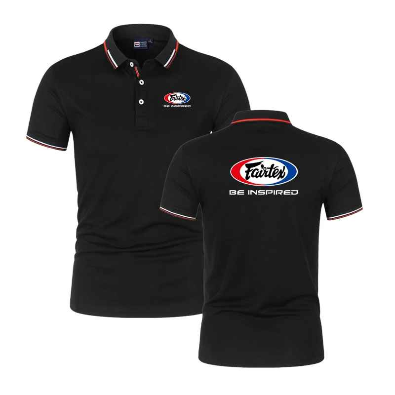 Fairtex メンズソリッド半袖ポロシャツキックボクシングムエタイ夏ビジネスカジュアル若者人気の Tシャツ