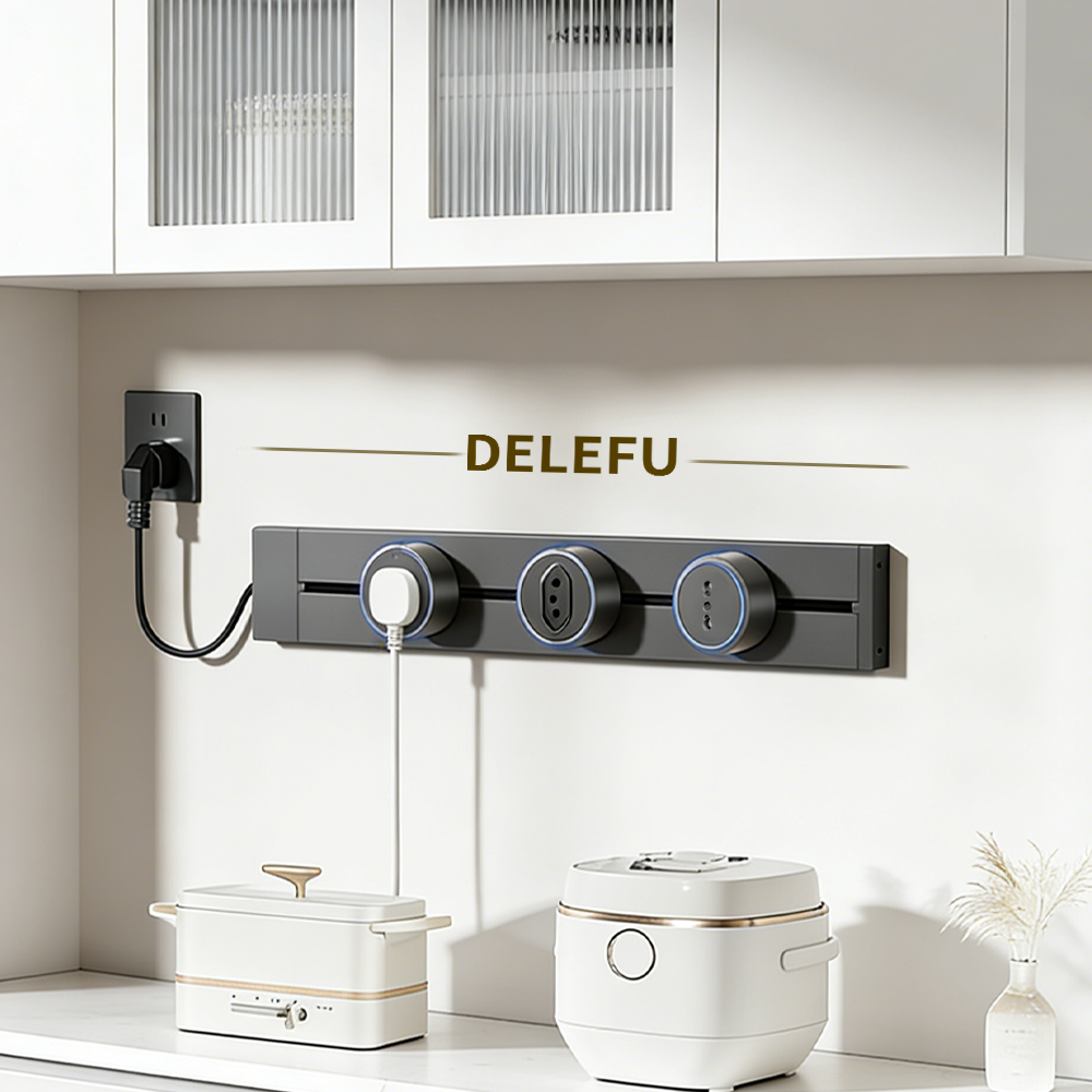 DELEFU ワイヤー装備トラックソケット ブラジル イタリア チリ USB-AC 取り外し可能アダプター ホーム キッチン ミーティング コンセント DIY