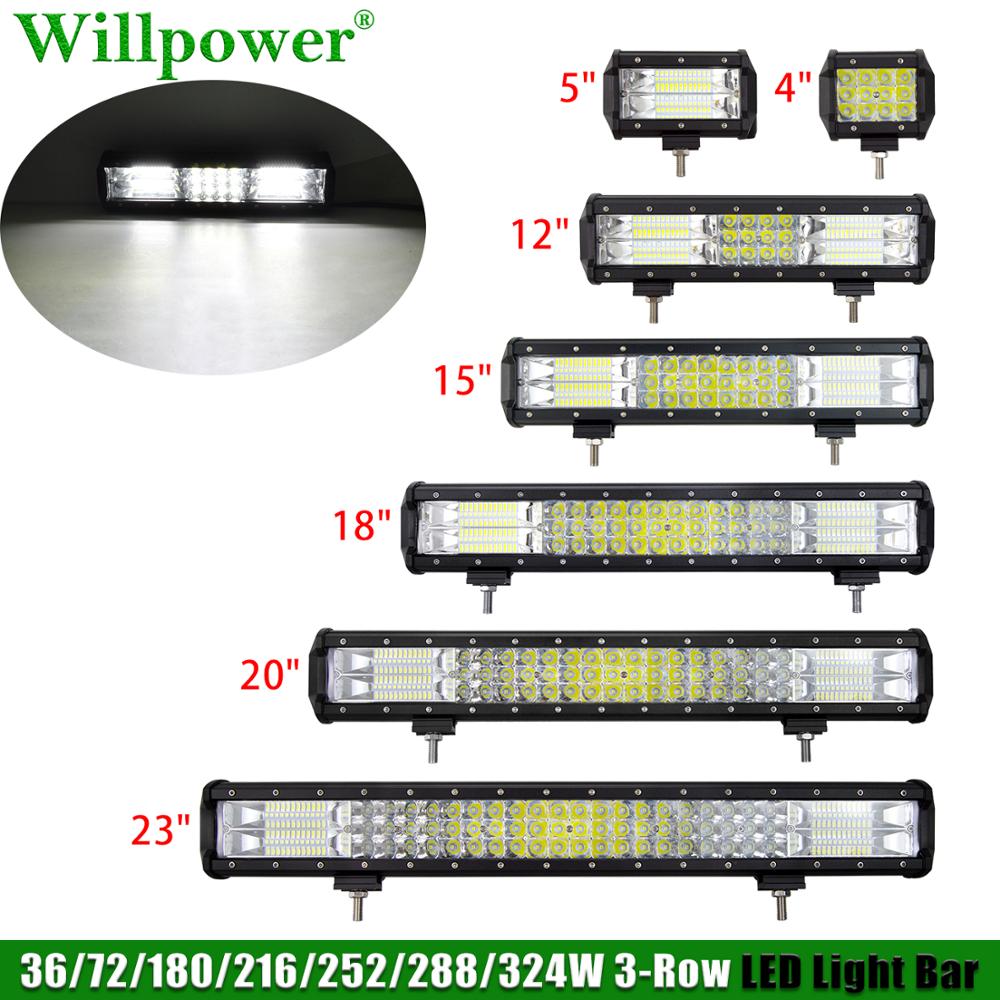 オフロード SUV 車 4 "5" 12" 15" 18" 20" 23" LED ライトバージープ JK 4WD UTV トラクター 4x4 トラック三列ライトバー霧スポットライト
