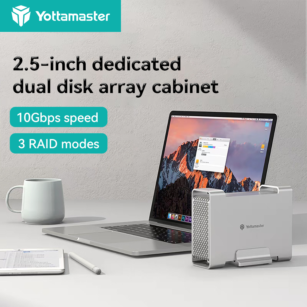 Yottamaster HDD ハードドライブ収納ボックスハウジングチェスト NAS 1/2 デュアルベイ RAID SSD エンクロージャ 2.5 3.5 インチ SATA HD 外部ケース