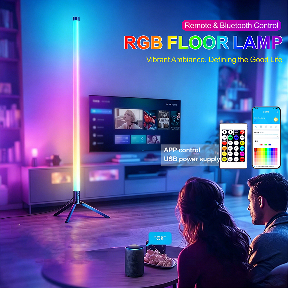 USB RGB Floor Lamp  RGB Remote & APP Control Music Sync Corner Lighting For Bedroom Lamps Living Room Decor Lights Living WS2812