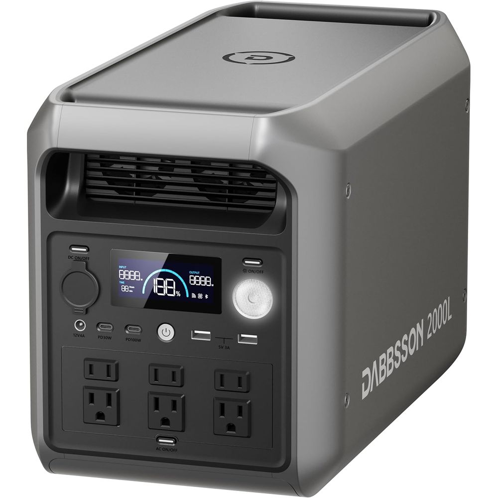 2048Wh ポータブル発電所、Sae 半固体 LiePO4、3300W 電力、2200W AC 出力 6、41ポンド、コンパクト