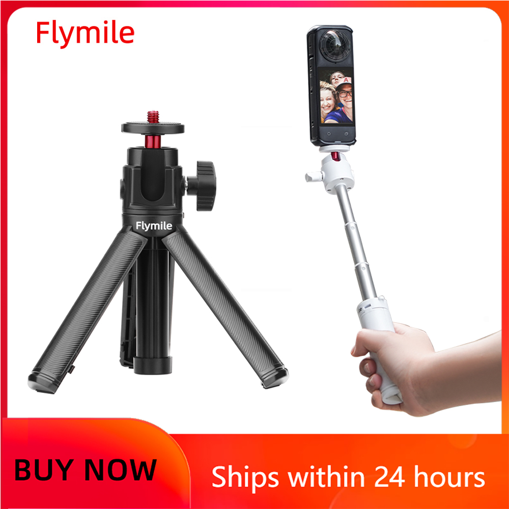 Flymile 延長ポール三脚ミニ自撮りスティック三脚ハンドルグリップ Insta360 X5/DJI Pocket 3/Action 5 Pro カメラ Vlog 三脚用