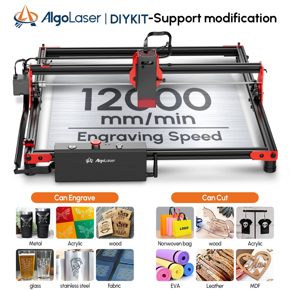 Algolaser DIY キット 5 ワット/10 ワットレーザー彫刻デスクトップカッターツール初心者のための 12000 ミリメートル/分 CNC DIY キット電話接続木工金属彫刻機