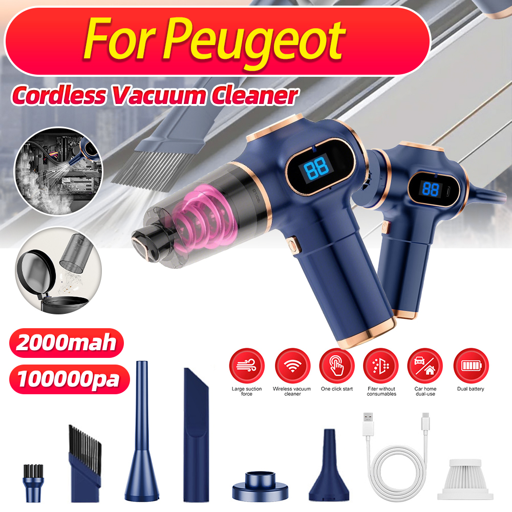 ワイヤレス掃除機 100000Pa ハンドヘルド掃除機 USB ホームヘアペットオフィス車の掃除機機 12V プジョー